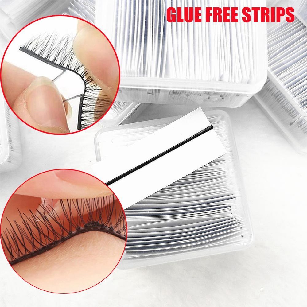 Hypoallergenic Glue-free False Eyelashes Strip Self-adhesive Eye Makeup Tools