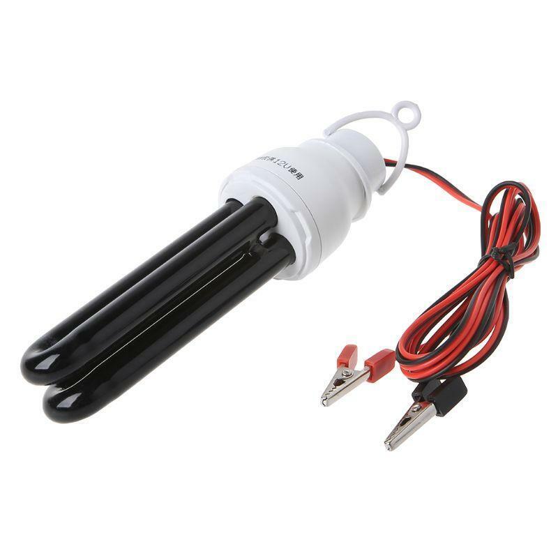 1 Set UV Light 12V 20W Black Light Bulb Spiral Energy Saving Purple Light Farm
