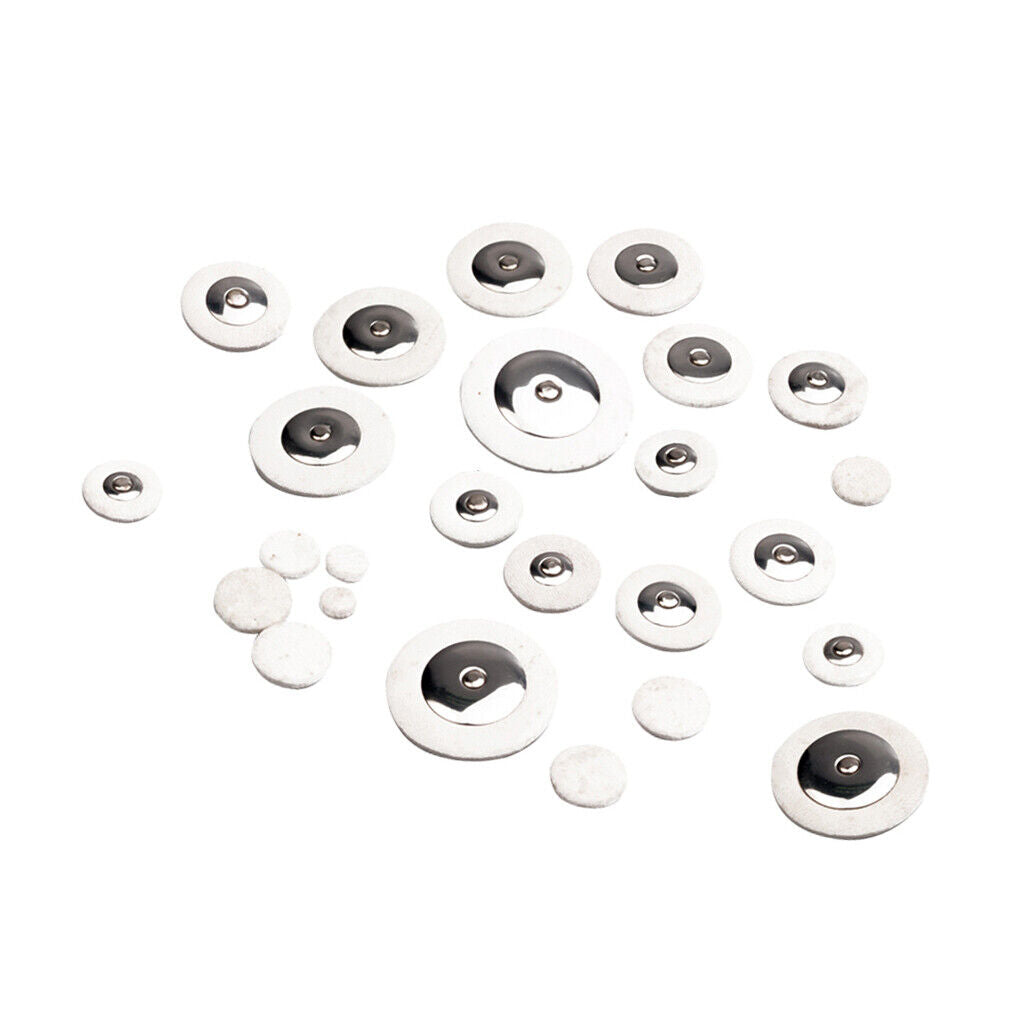 Set of 25 White Leather Pads for Alto Saxophone Sax Replacement Accessory