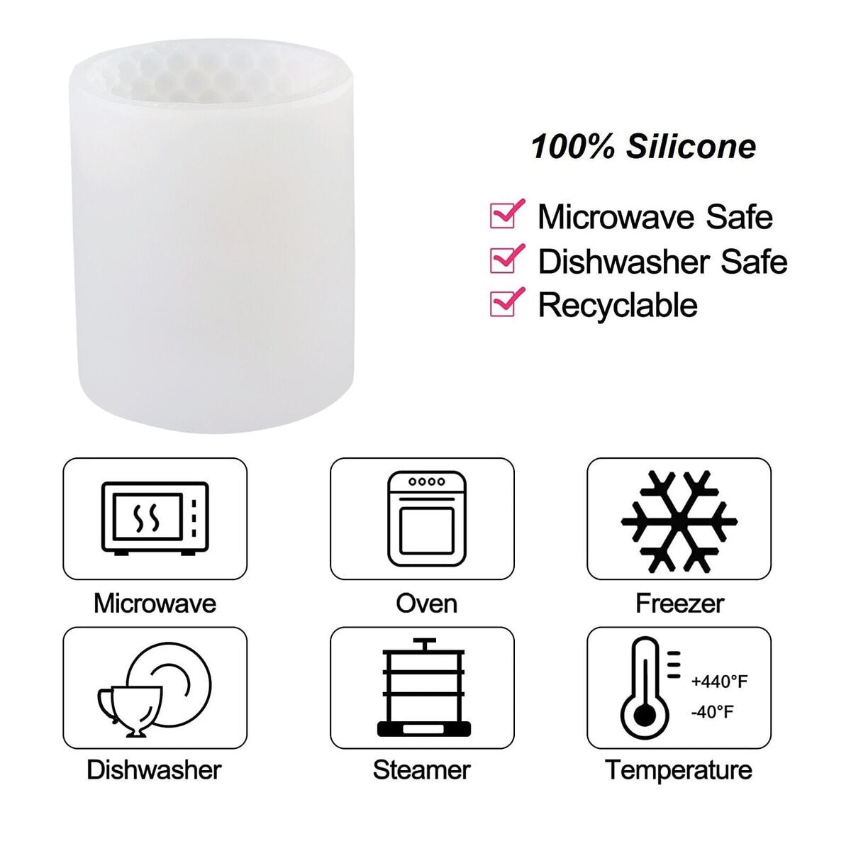 Silicone Mold - DIY Scented Soap Candle Mould - Cylinder (B Short LZ-204)