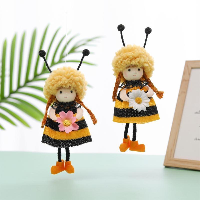 2x Cute Sunflower Bee Girls Pendant Oranments Spring Summer Farmhouse Decoration
