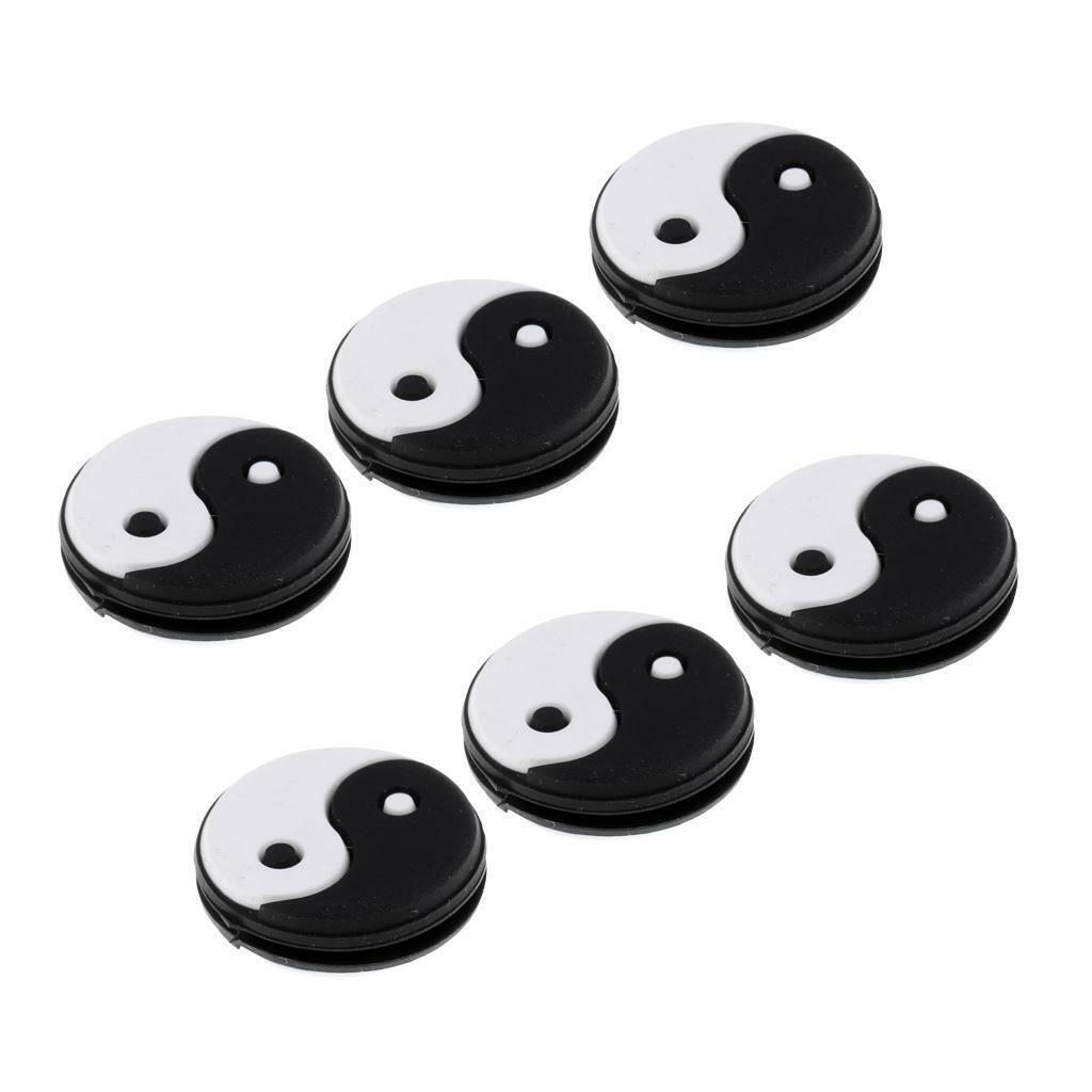 6Pcs Tennis Racquet Vibration Dampener Shock Absorber Silicone Damper 0.9x0.24''