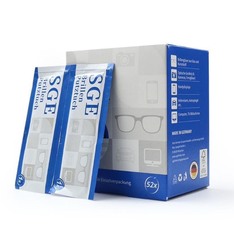 52pcs Portable Sunglasses Cleaning Cloths Screen Cleaning Wipes for Laptops Lens