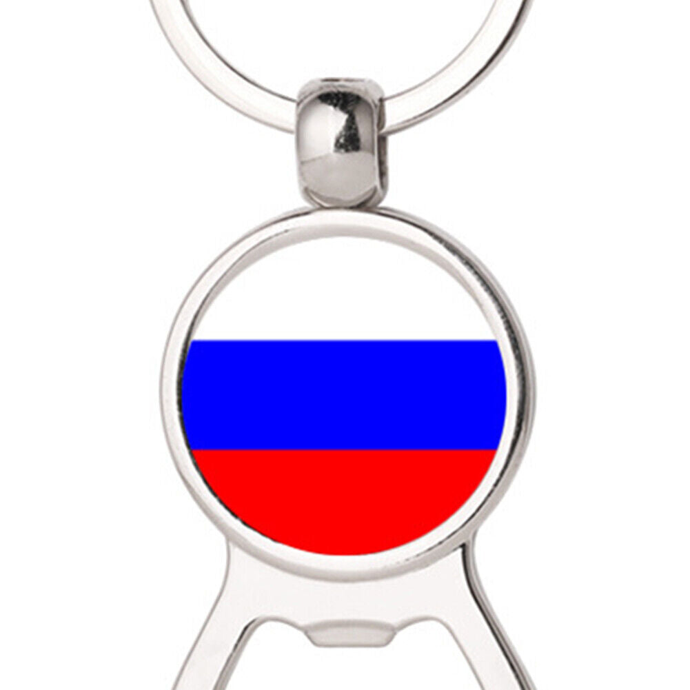 Russian National Flag Gem Bottle Opener Keychain Multifunction Bag Key Ring