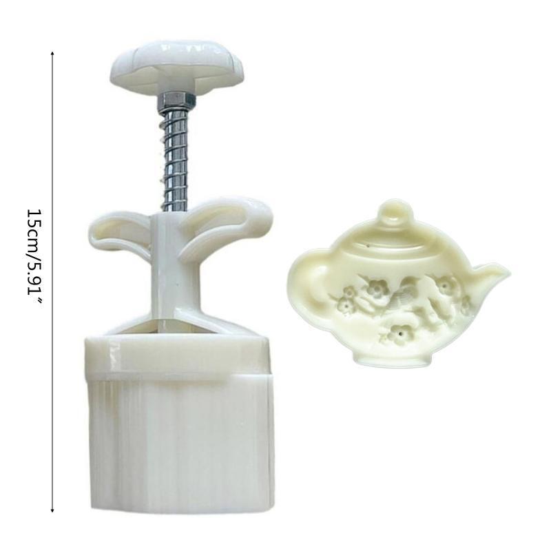 Plastic Material Mooncake Moulds Mooncake Stamps Plum Teapot Shaped Pastry Tools