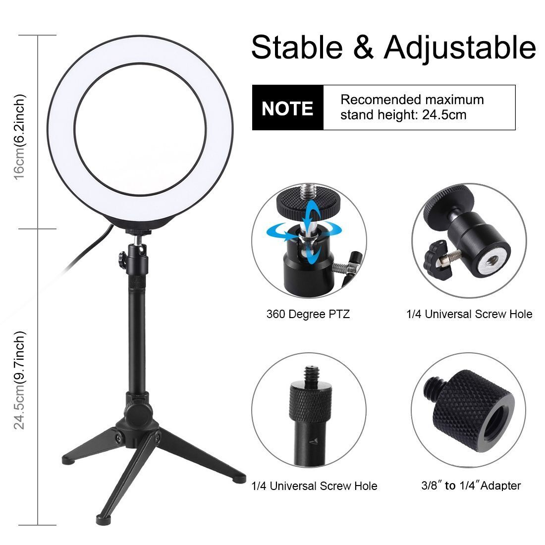 LED Selfie Ring Light Video Light RGBW Tripod Stand For YouTube Tik Tok