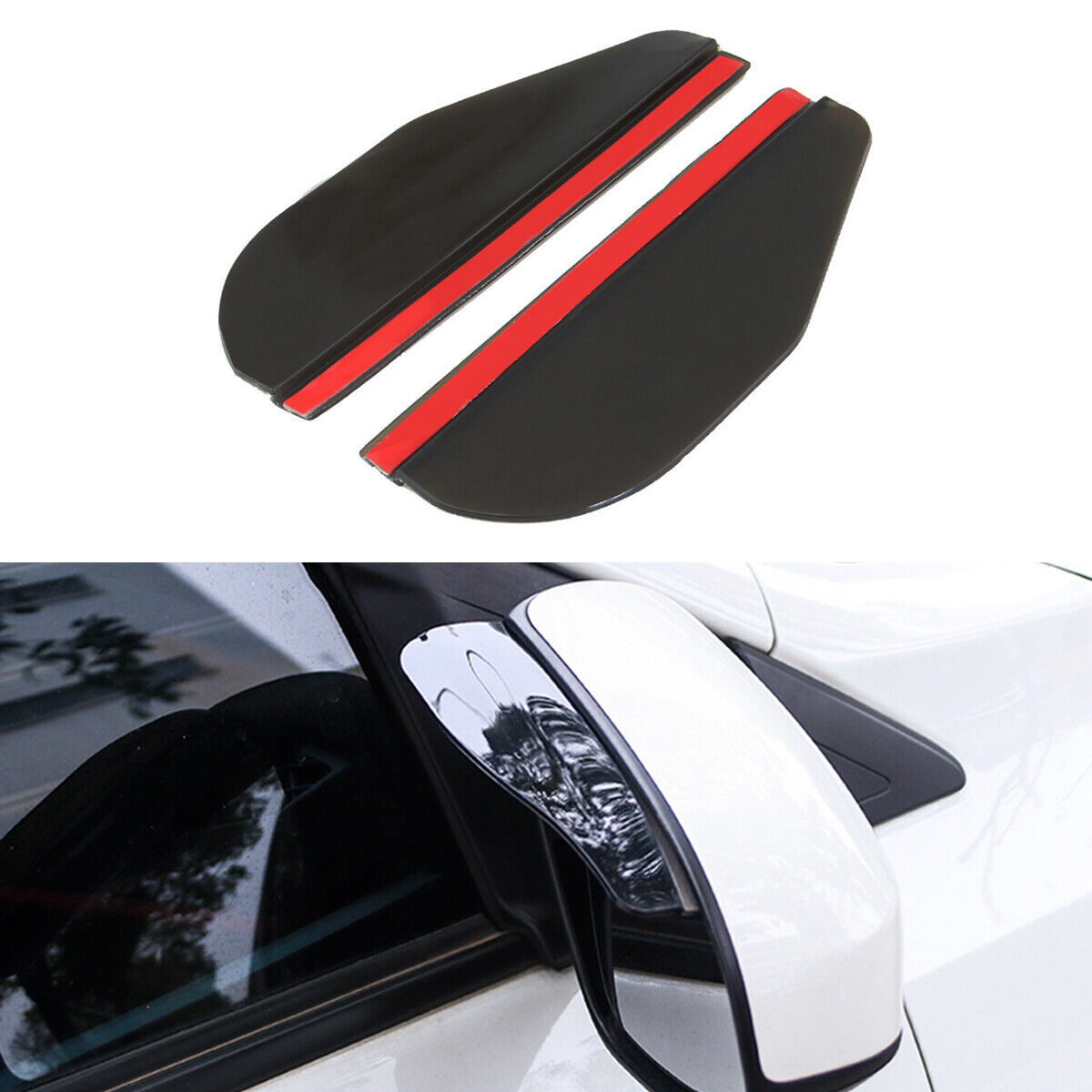 1 Pair Black Car Rear View Side Mirror Sun Visor Rain Board Eyebrow Guard Parts