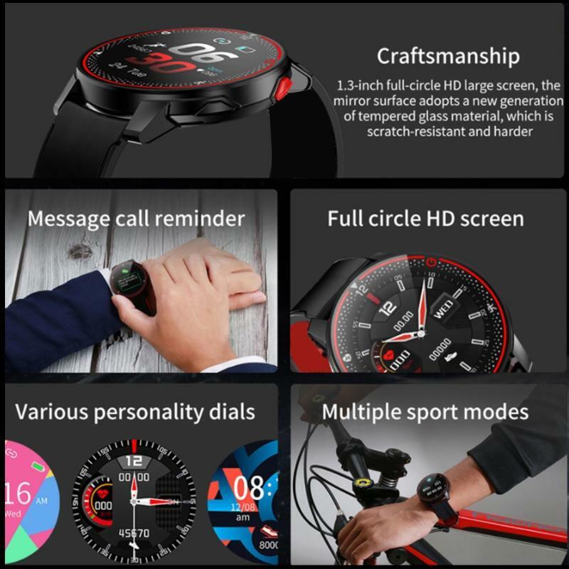 R18 Smart Watch IP68 Waterproof Sport Fitness Tracker Heart Rate Monitor Men Red