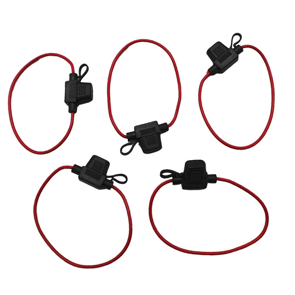 5PC In-line Fuse Holder Mini Blade Fuse + 14AWG Cable DC 12V 20A Fuses for Car