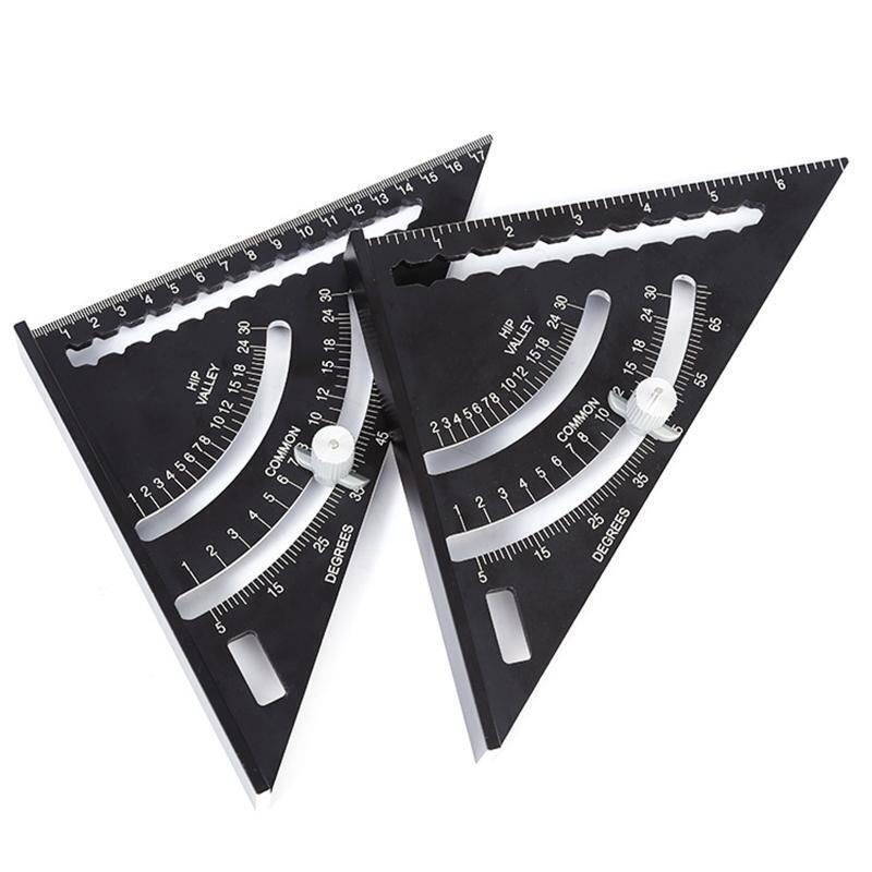 7" Metric Angle Protractor Triangle Ruler Woodworking Line Ruler Measuring Gauge