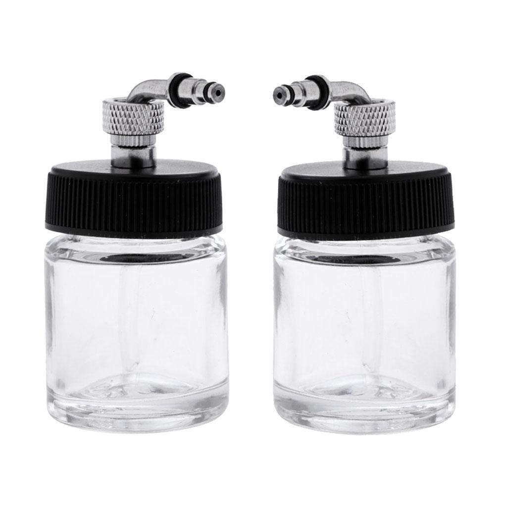 2x Airbrush Empty 22cc  Jar Bottles   Siphon Feed Airbrushes