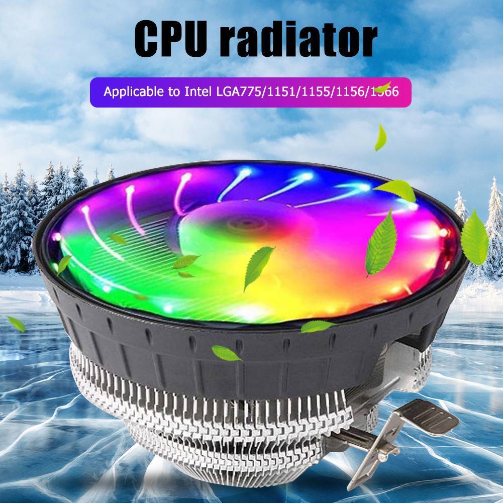 Wanjiafeng CPU Cooling Fan RGB Lighting 3 Pin Desktop Air Cooler Radiator