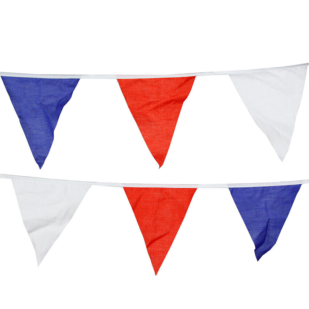 12 Flags White Red Blue Flag Banner Pennant Wedding/Birthday Party Decor