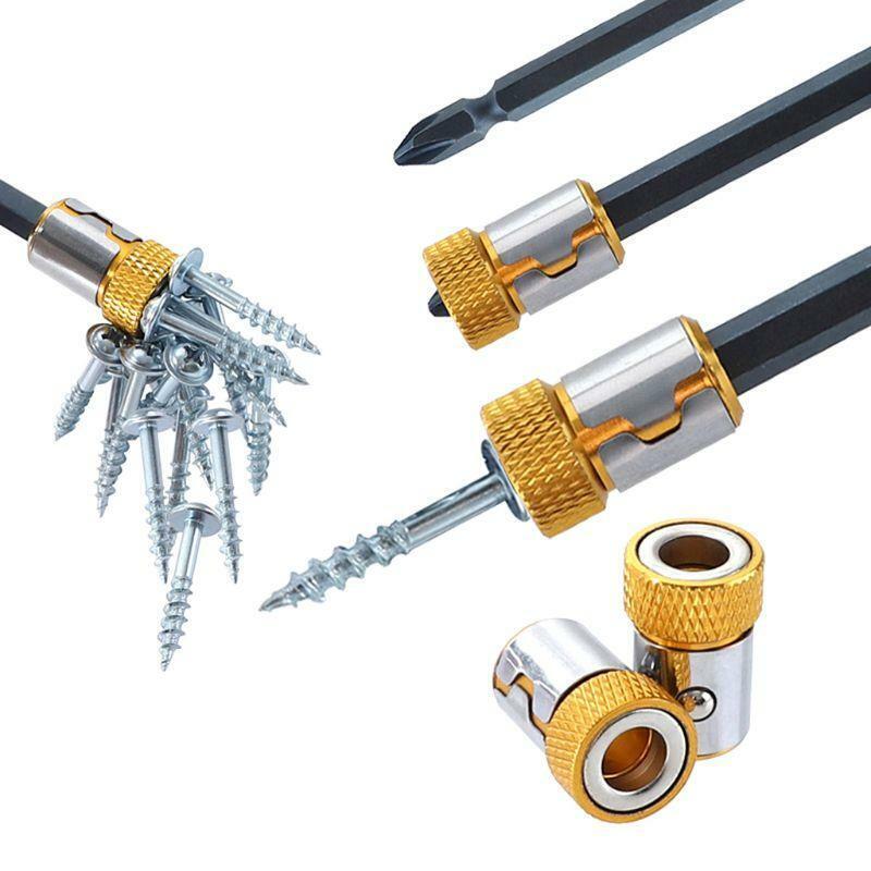 Screwdriver Bits Magnetic Ring 1/4" 6.35mm Metal Strong Magnetizer Screw for