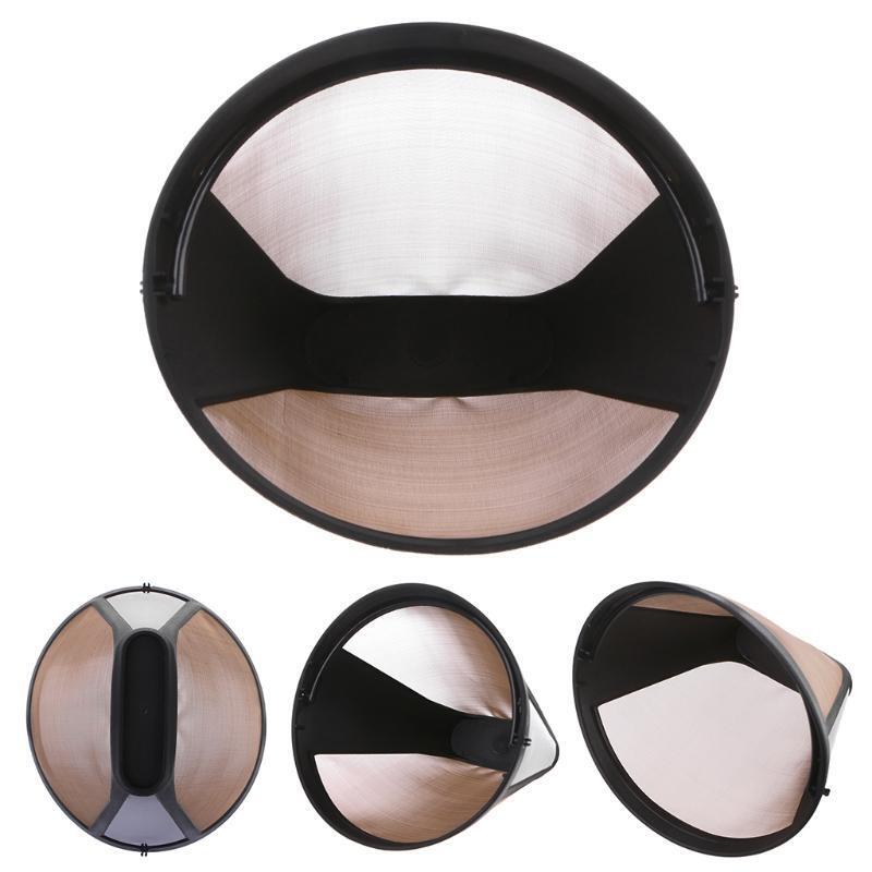 Stainless Steel Cone Shaped Permanent Coffee Filter Handles Washable Cafe Tools