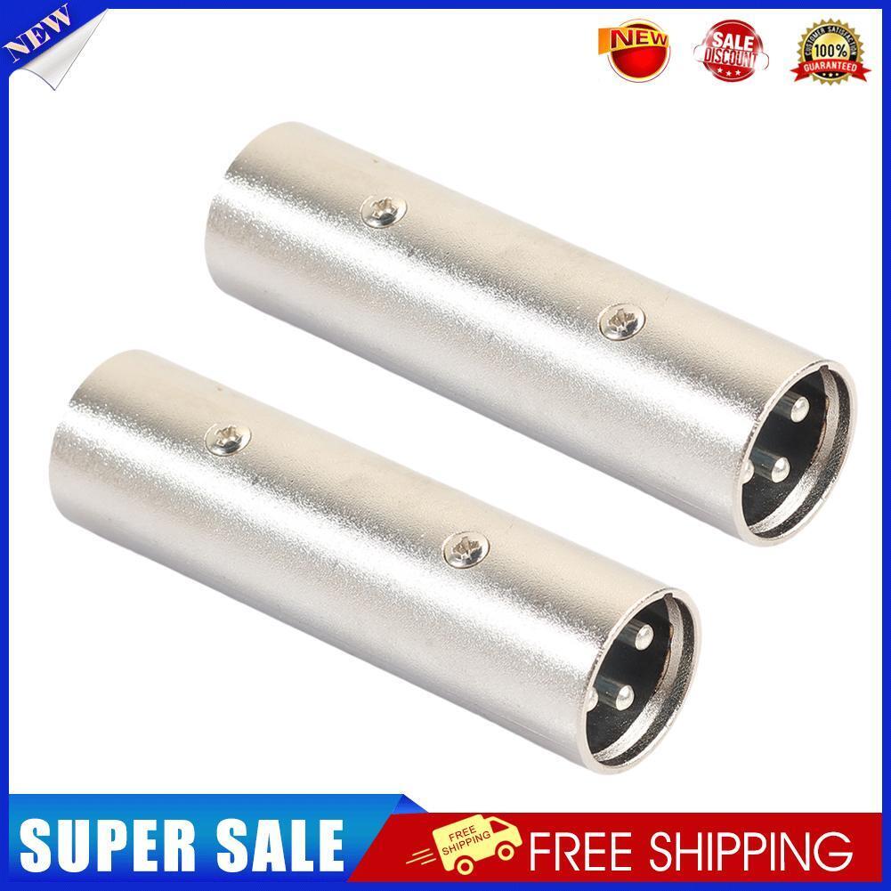 2pcs 3Pin XLR Male to XLR Male Microphone Power For Adapter Plug Connector