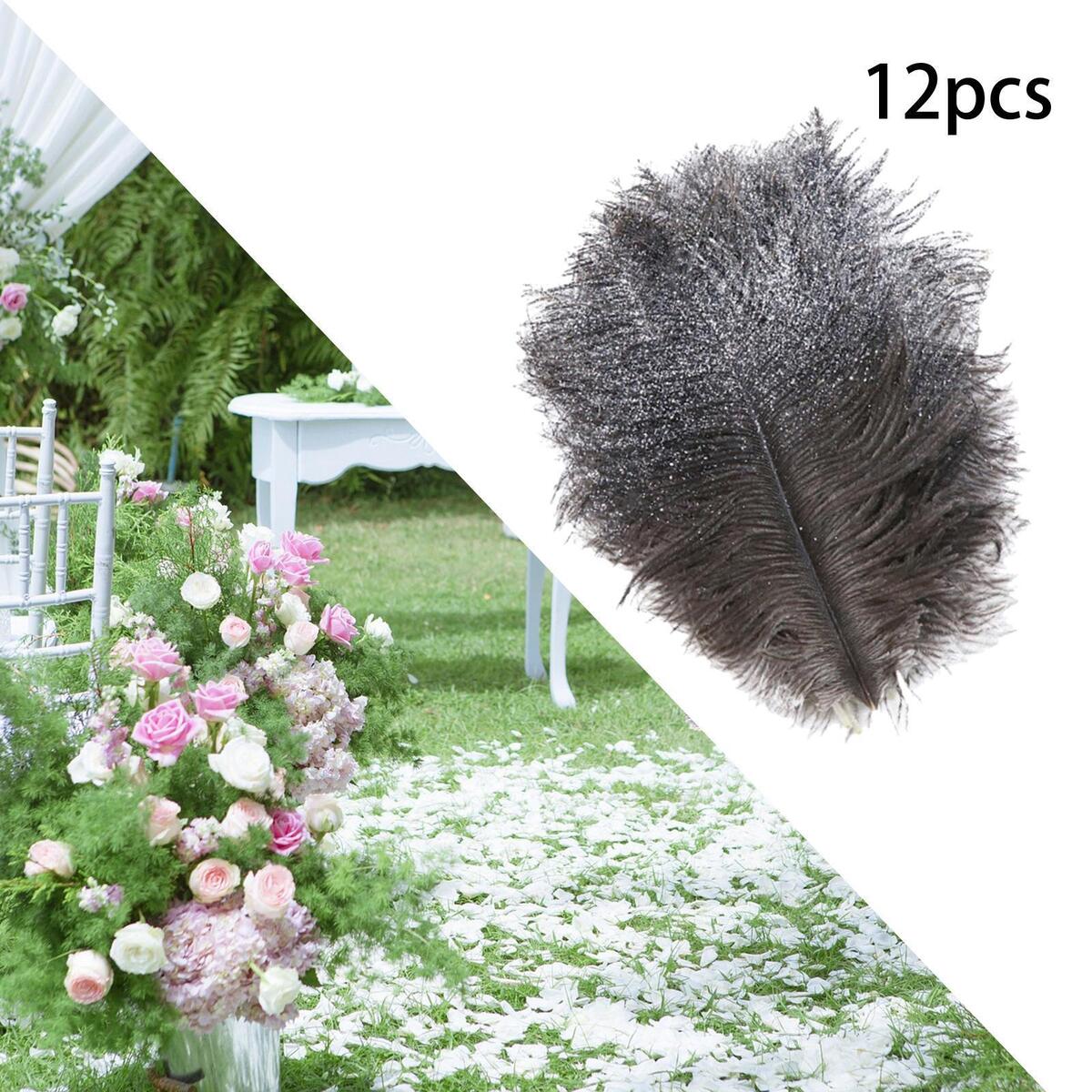 24 Pieces Ostrich Feathers 15-20 Cm for Centerpieces