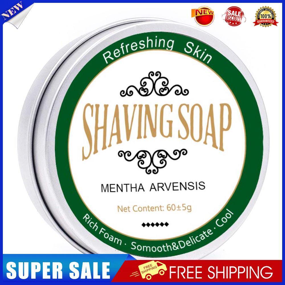 60g Mint Scented Men s Shaving Soap Aluminum Boxed Foam Rich Gentle Not Sti