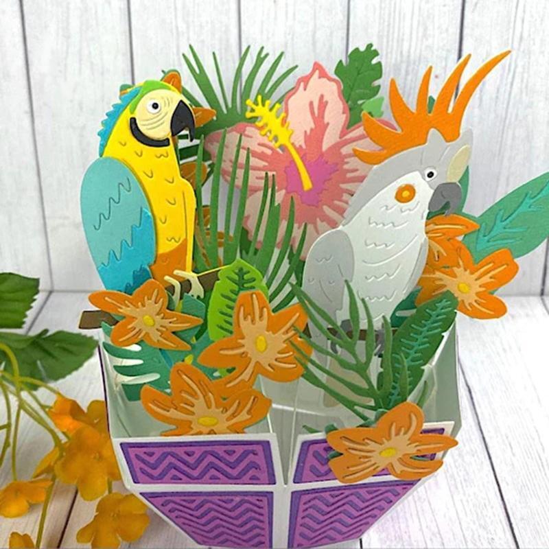 Lovely Parrot Metal Cutting Dies Photo Album Journal Decoration Birthday Gift