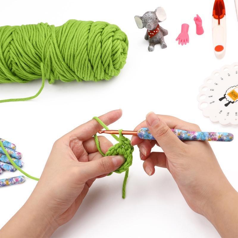 8pcs Crochet Hooks Set with Polymer Clay Handle DIY Craft Making Accessories
