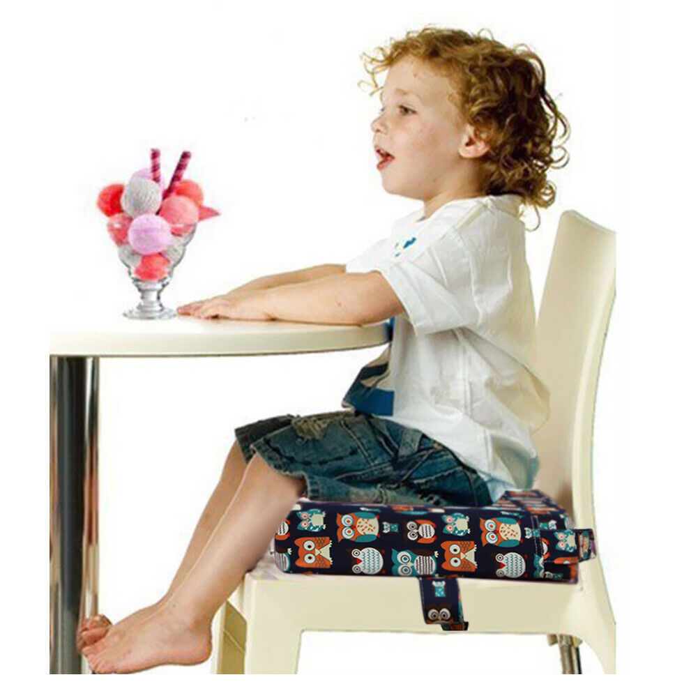 Removable Kids Chair Lifting Cushion Increased Seat Booster (Owl Blue)