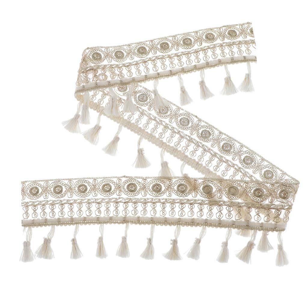 4× 1 Yard Fringe Jacquard Ribbon Lace Sewing  for  Clothes