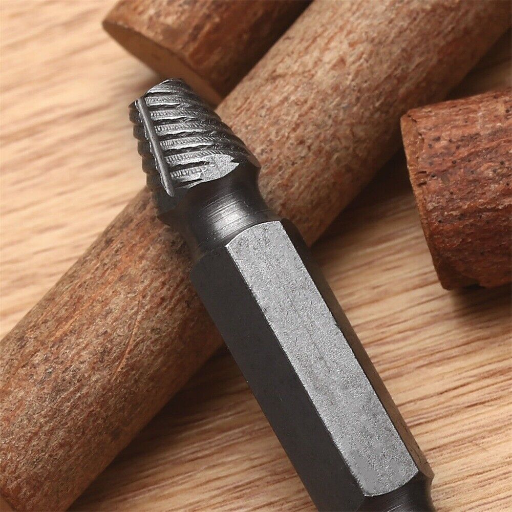 4Pcs Easy Out Damaged Screw Bolt Stud Extractor Remover Drill Bits Set Hex Shank