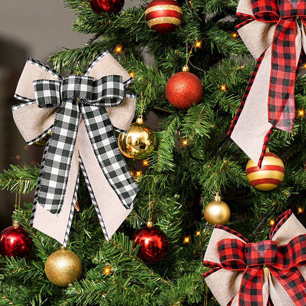 Christmas Tree Decor Bow Tie New Year Craft Wedding Party Ornament (White)