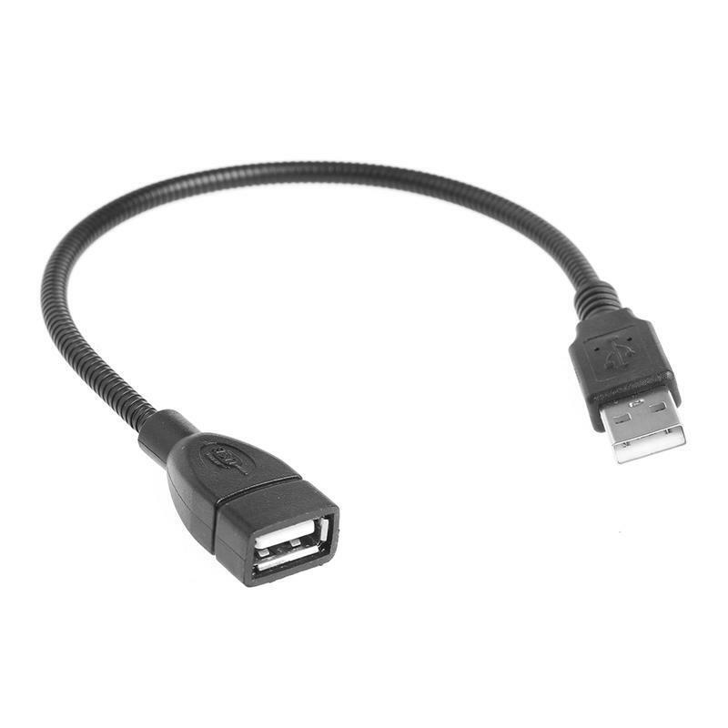 Flexible Metal USB 2.0 Male To Female Data Power Cord Stand Extension Cable 30CM