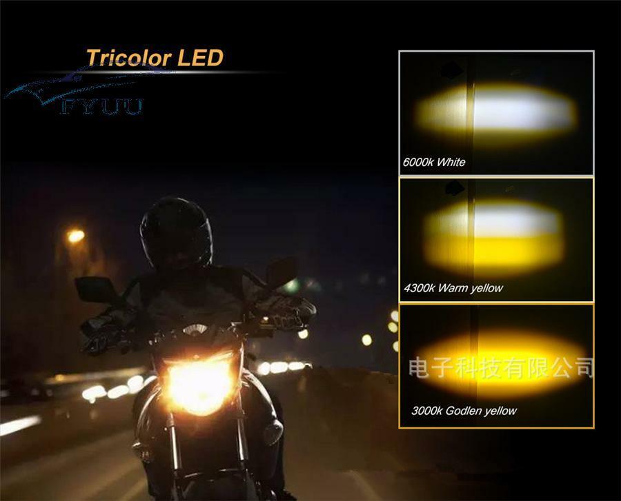 1pc For Motorcycle ATV LED Headlight w/ Mini Projector Lens Auxiliary Spotlight