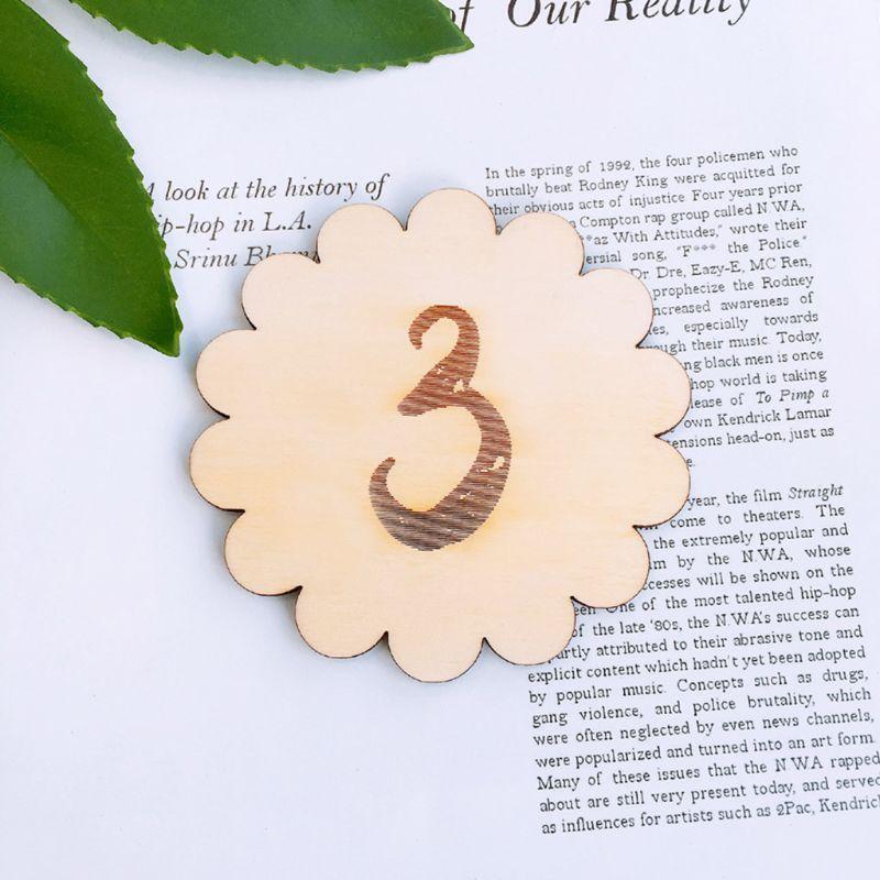 12 Pcs/set Wooden Baby Memorial Birthday Landmark Card Newborn Photography Props