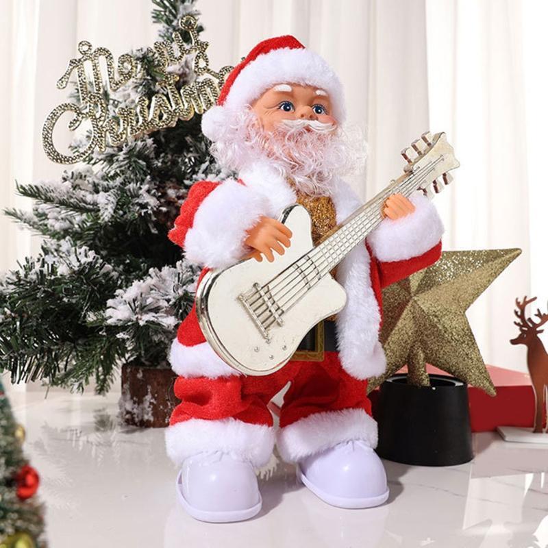 Musical Santa Claus Plays Guitar Electric Music Ornaments Christmas Xmas Gift