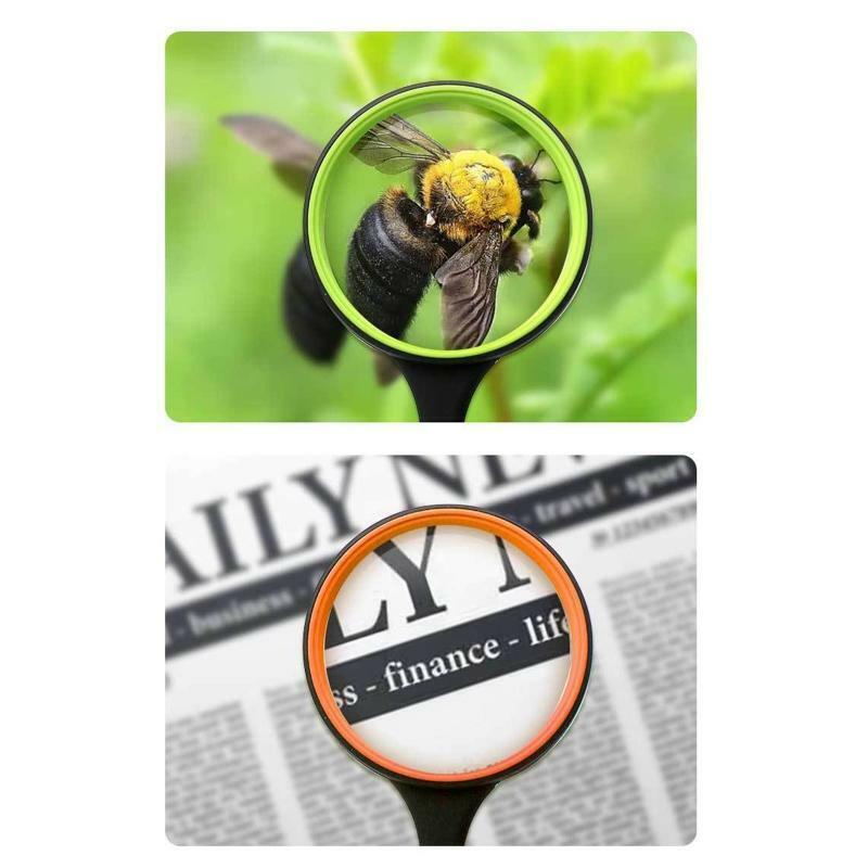 Handheld Reading Magnifier 105mm Magnify Glasses Lens Non-Slip Soft Handle Gift