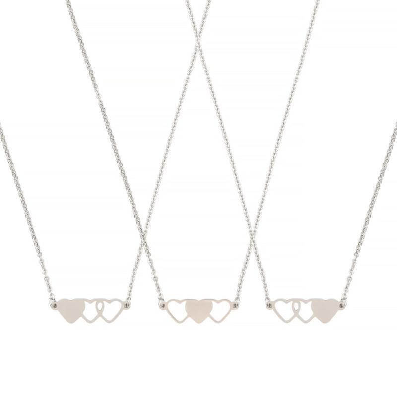 Best Friend Necklace Sister Necklace Suitable for 3 BFF Matching Heart Pendant