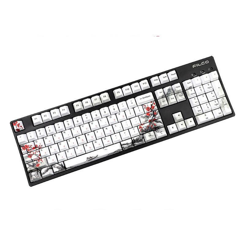 Mechanical Keyboard Cherry Profile 128 Keys DYE-Sub PBT Keycap Plum Blossom