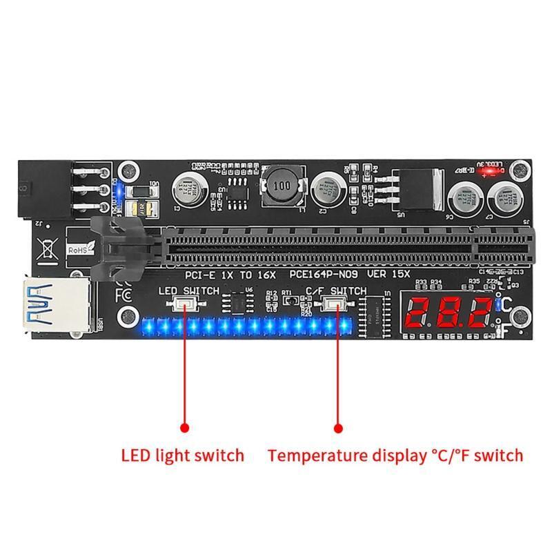 RGB PCI-E Riser Card VER 15X PCIE PCI-E Express Adapter 1X to16X USB3.0 Extender
