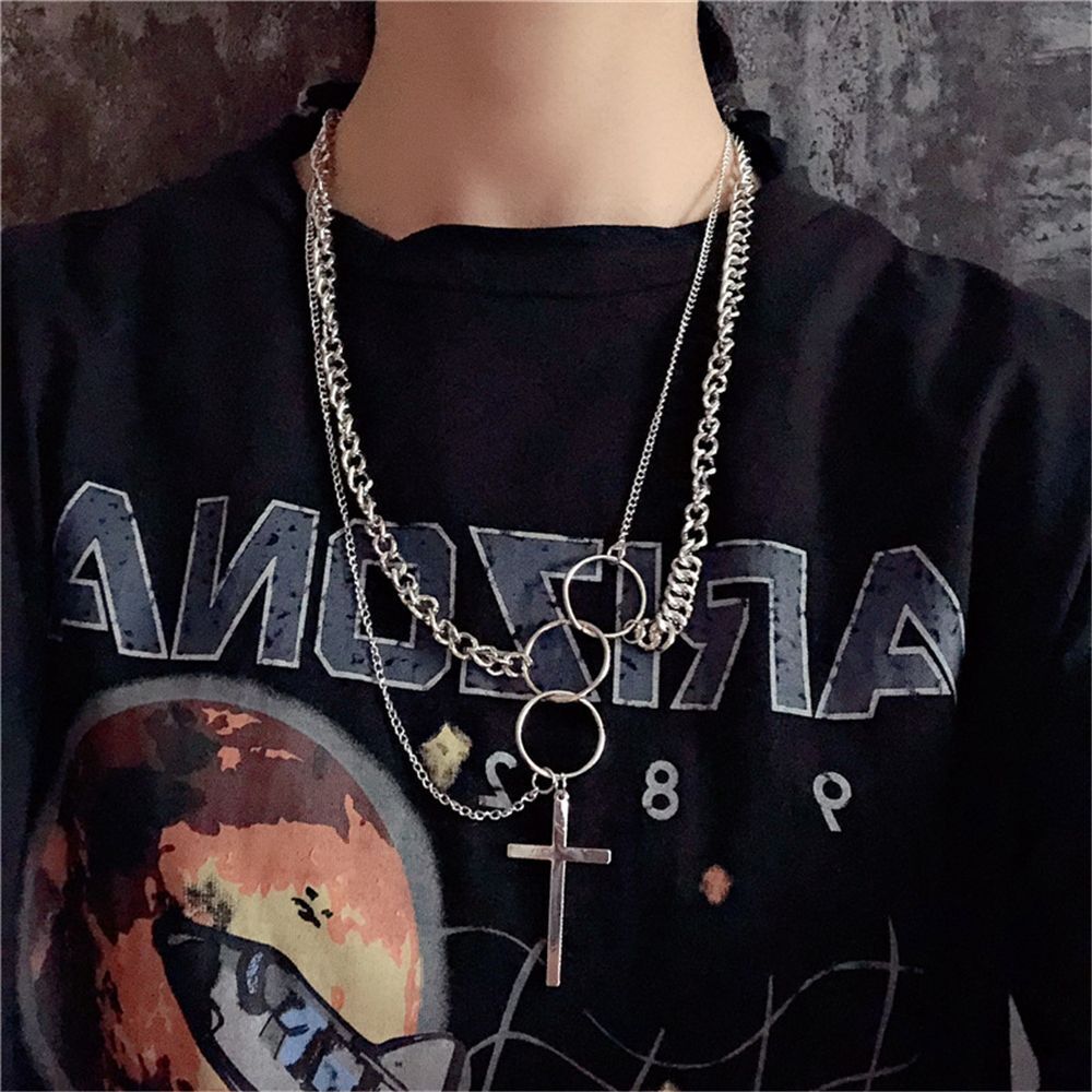 Party Jewelry Collar Hip Hop Gothic Chain Necklace Cross Punk Choker Pendant
