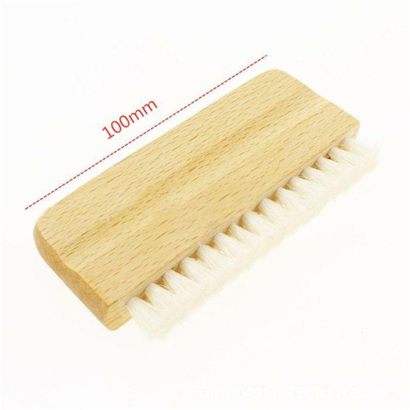 LP Vinyl Record Cleaning Brush Anti-static Goat Hair Wood Handle Brush Cleaner