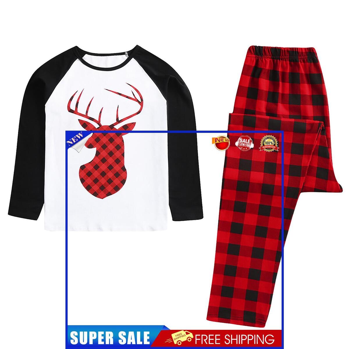 Christmas Matching Family Pajamas Set 2 Pieces Printed Homewear (Dad XL)