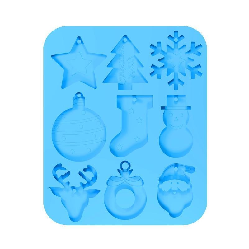 Shiny Glossy Christmas Keychain Silicone Mold for Christmas Love Gift Craft