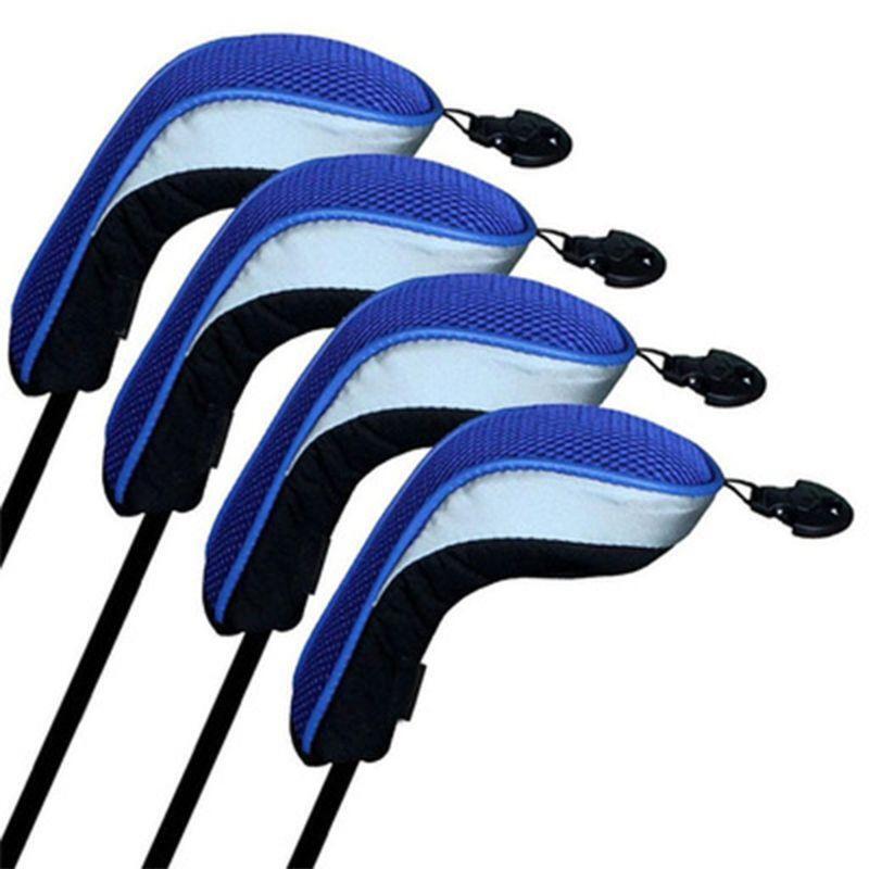 4 Pcs High Elastic Breathable Golf Club Head Covers Long Neck Interchangeable