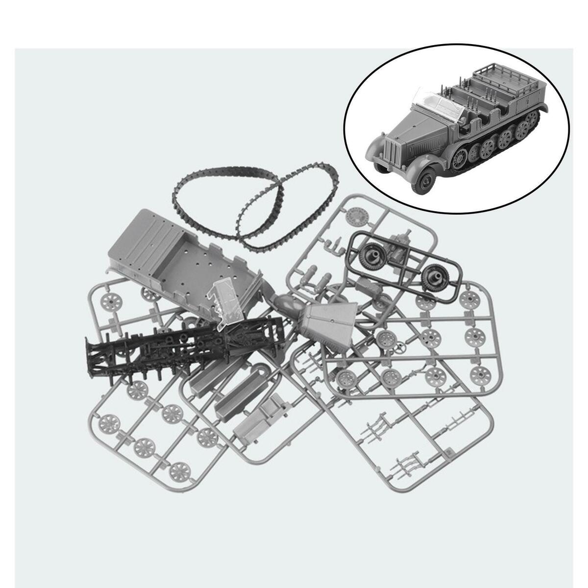 1:72 German Sd.Kfz. 7 Half-Track Armored Vehicle Assembly