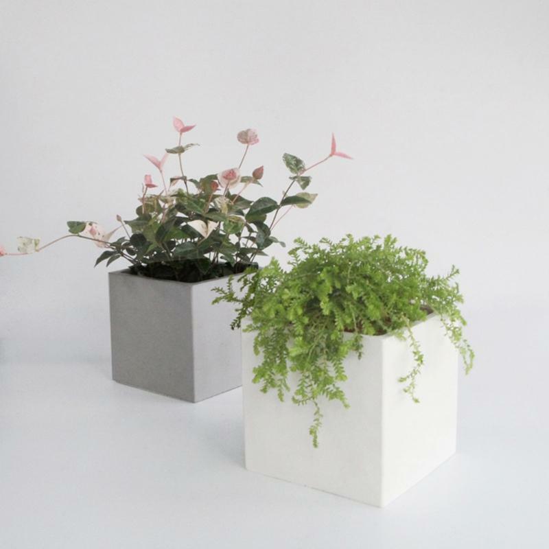 4 inch Sqaure Concrete Flower Pot Silicone Mold Succulent Planter Silicone Mold
