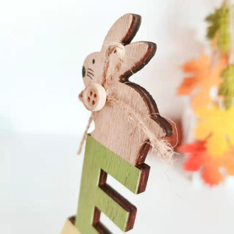 Easter Wooden Ornament Stackable Letters Bunny Wood Art Crafts Ornament