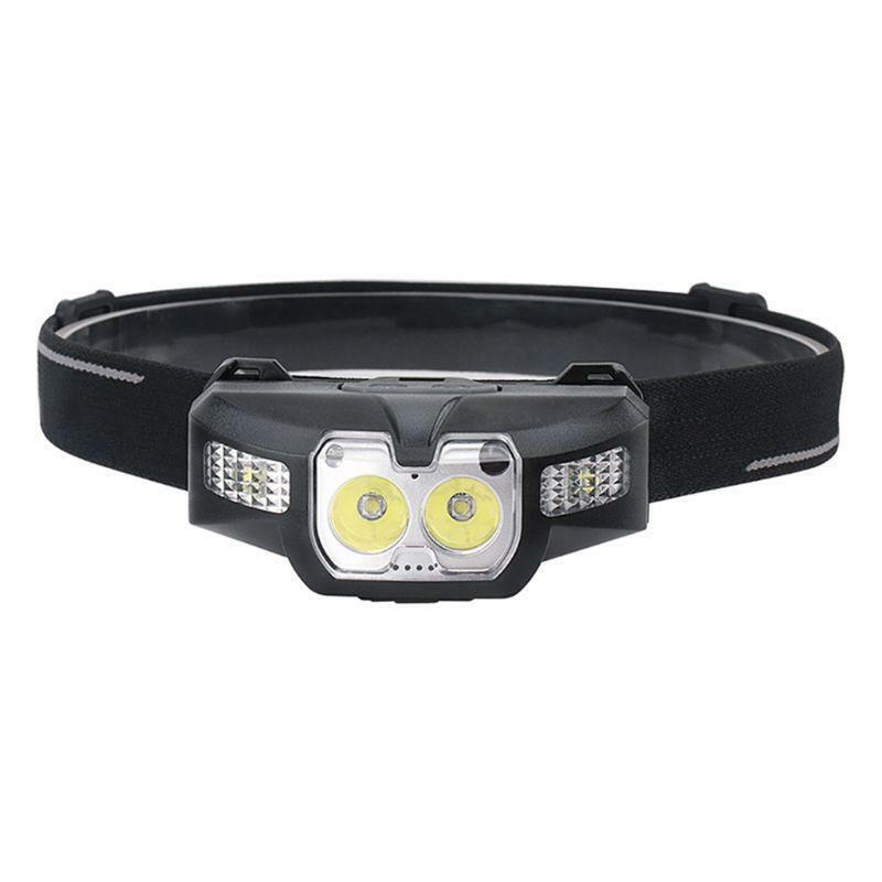 LED IR Motion Sensor Mini Headlamp Red 5-Mode Headlight Rechargeable Head Light