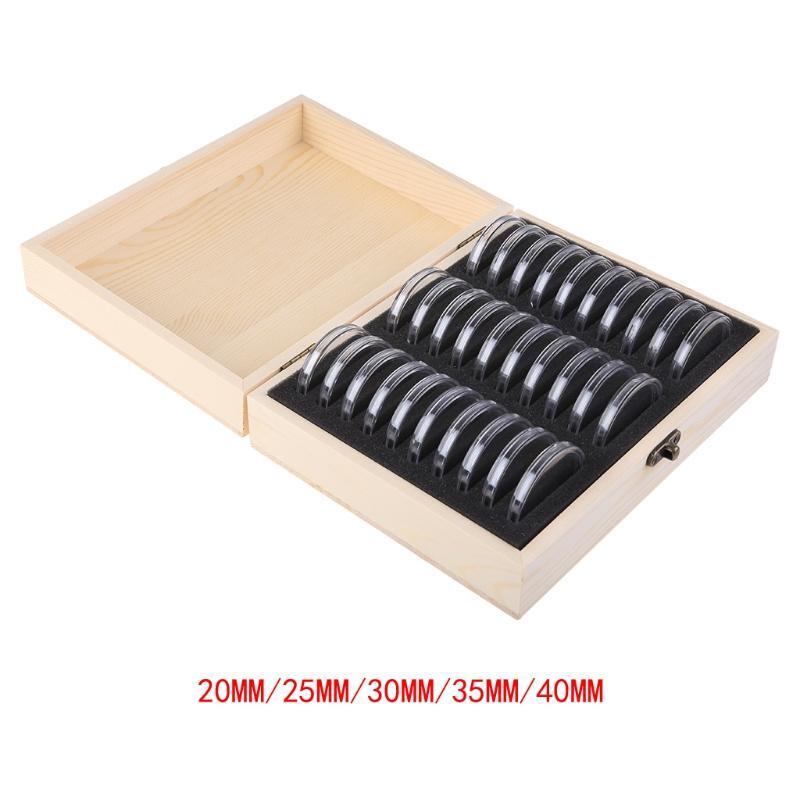 30pc Commemorative Coin Cover Protector Holder Storage Box for