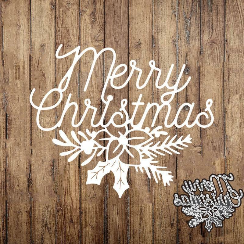 Merry Christmas Flower Metal Cutting Dies Stencil DIY Scrapbook Album Paper Card