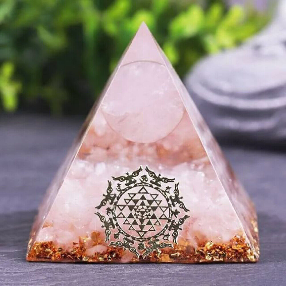 Crystal Pyramid Healing Energy Meditation Crystals Home Office Decor (D)