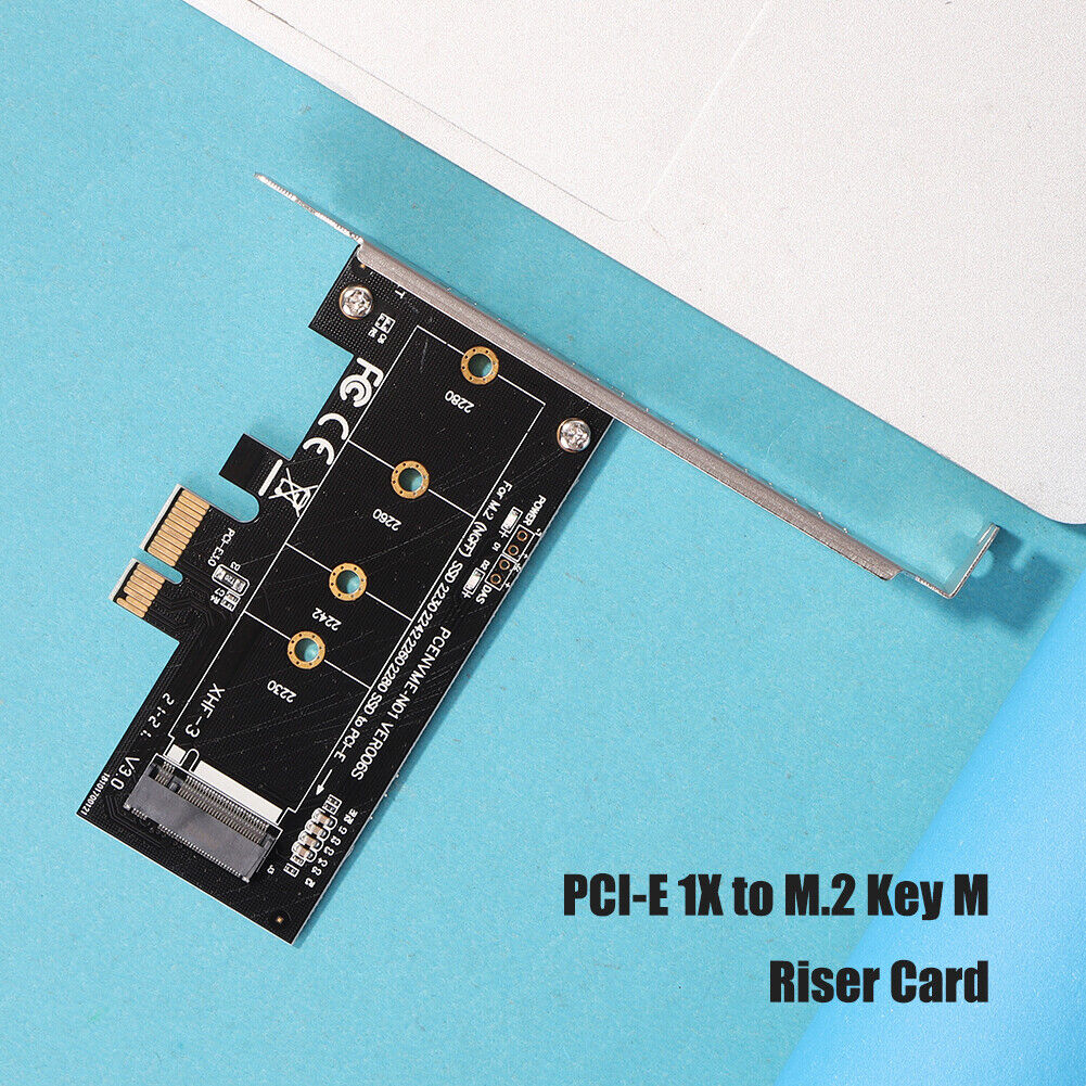 PCI-E 1X to M.2 NVME M Key SSD Adapter PCI Express Riser Card for Desktop