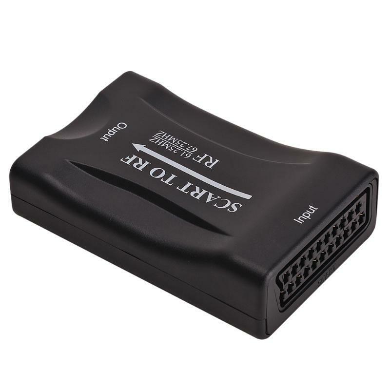 SCART to RF Video Converter Adapter Supports RF67.25Mhz 61.25Mhz Output